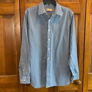 Mens blue & white dress shirt